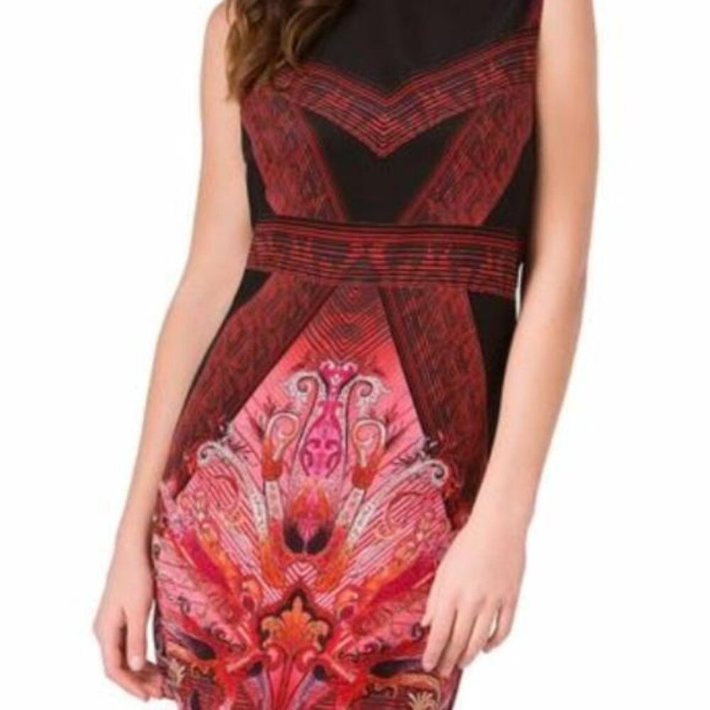 Gottex Indochine Dress - Imperial Red Bodycon Sleeveless M